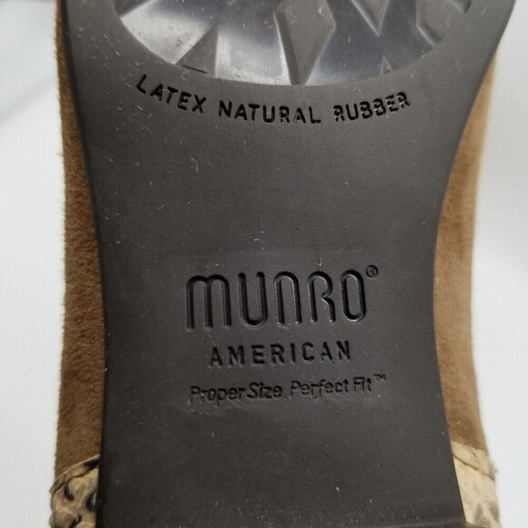 Munro Womens Brown Suede Snake Leather Zipper Lexi  Ankle Booties Size 5.5 M - Picture 8 of 8